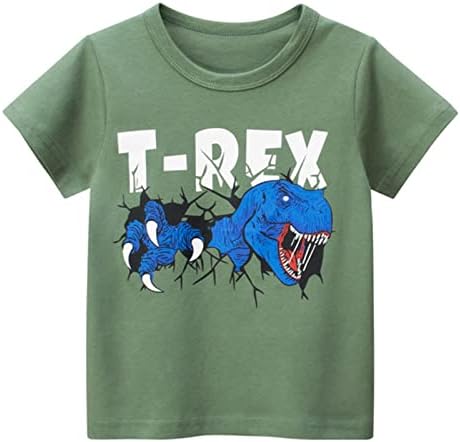 Тениски с Къс ръкав и Кръгло деколте във формата на Динозавър за Малки Момчета и Момичета, Блузи, Тениски, Дрехи