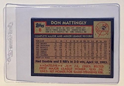 1984 Бейзболна картичка начинаещ Topps 8 Дона Маттингли