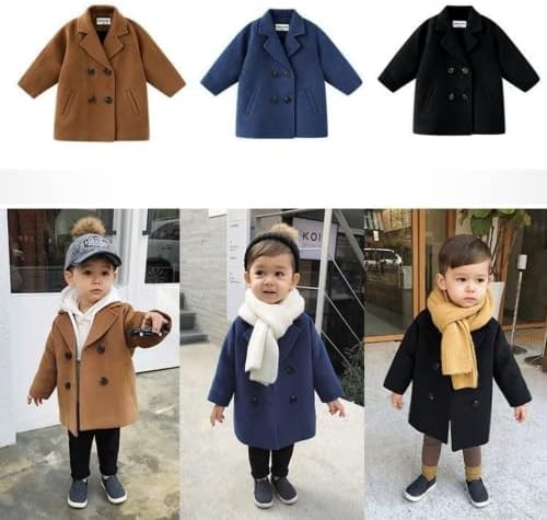 Karuedoo/ Детско Двубортное Полушерстяное палто на точки С Ревера За Малки Момичета И Момчета, Връхни Дрехи,