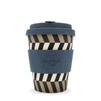 Чаша Ecoffee: Погледни ме в очите с помощта на сиво-синя силиконова чашка на 12 унции, многократно и екологично чиста чаша за кафе пакетирана