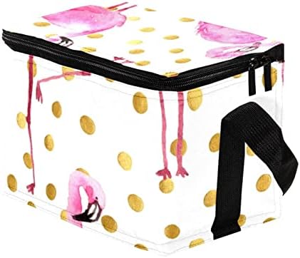 Мъжка Чанта за обяд GUEROTKR, Изолиран Обяд-Бокс, Кутия за Обяд за възрастен, розово животински модел под формата на фламинго полка точки