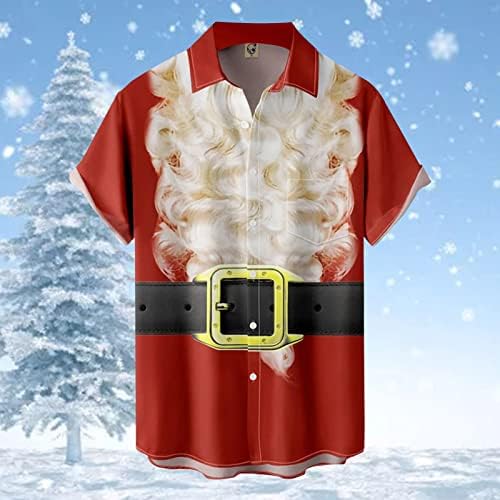 Xiloccer Най-добър Мъжки Коледен Подарък на дядо коледа 3D Дигитален Печат Копчета С Ревери на Ризата с Къс