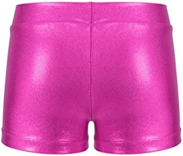 Loodgao/ Блестящи Метални Гимнастически къси Панталони За момичета, Танцови, Спортни къси Панталони, Бански