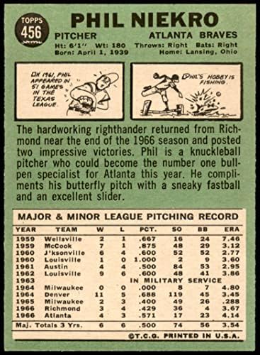 1967 Topps 456 Фил Никро Атланта Брейвз (Бейзболна картичка), БИВШ играч+ Брейвз