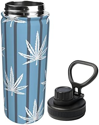 Бутилка за вода Cannabis-Leaf-Blue-Решетчатая Широка Колба С Вакуумна Изолация От Неръждаема Стомана с Обем