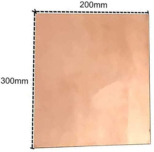 Метална медни фолио HaveFun Меден лист Производство на фолио от медна ламарина, подходяща за заваряване и запояване месингова табела 200 mm x 300 mm, 200 mm x 300 mm x 2,5 mm (размер: 200