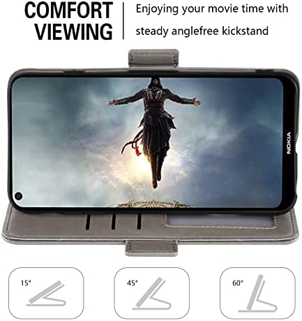 Asuwish е Съвместим с Nokia X100 5G Чанта-портфейл и Защитно фолио за екран от закалено Стъкло, Аксесоари за