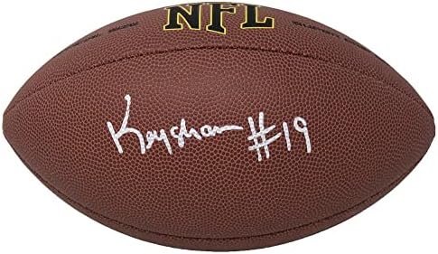 Кейшон Джонсън Подписа Wilson Super Grip пълен размер на топка за Футбол NFL - Футболни топки С Автографи