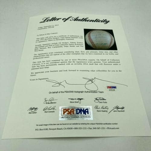 Джаки Робинсън и Рой Кампанела от екипа на Бруклин Доджърс 1953 г. подписаха бейсбольное споразумение PSA -