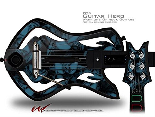 Черепа Конфети Син Стикер в стил кожа-подходящ за китара Warriors Of Rock, Guitar Hero (КИТАРА В комплекта не