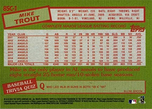 2020 Topps 1985 Сребристо-Хром Рефрактор 85C-1 Бейзболна картичка Майк Пъстърва