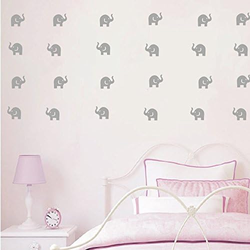 Стикер с Хубав Слон - 36 Комплекти Стенни Декоративни Стикери във формата на Слон, за Детска Спалня - Художествени