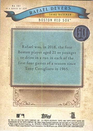 2019 Topps Gypsy Queen #147 Рафаел Деверс на Бостън Ред Сокс МЕЙДЖЪР лийг бейзбол Бейзбол търговска карта