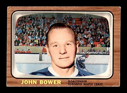 12 Джони Бауър КОПИТО - Хокей карта Topps 1966 г. (Звезда) С рейтинг VGEX - Грозен хокей карта