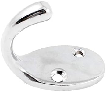 Закачалка за хавлии за баня, X-DREE, Стенни, в Сребърен цвят, Метални куки (Toalla de fijación de la paed del