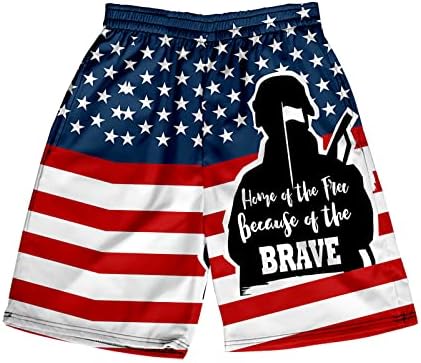 САЩ, 4 юли, Мъжки къси Панталони Ежедневна Класически Намаляване на съвсем малък с Принтом на Американското,