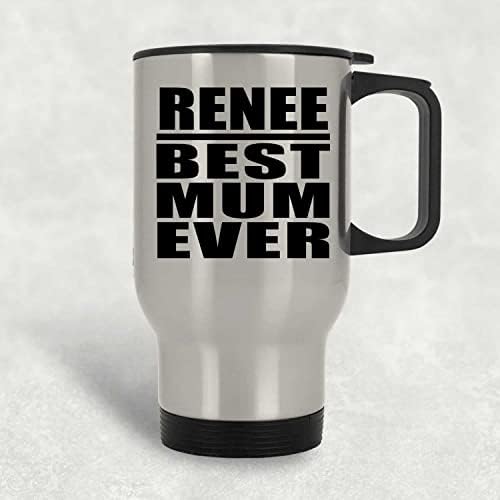 Дизайнсифи Рене най-Добрата Майка На света, Сребърен Пътна Чаша 14 грама, на Изолиран Чаша от Неръждаема Стомана,