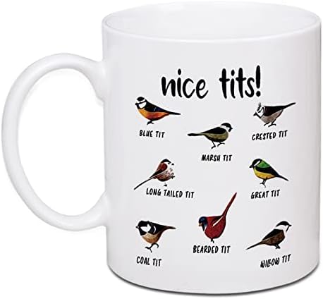 Чаша с птица Jigfoxy Nice Tits, Кафеена Чаша със Забавна Птици, Подаръци с Птици, за жени-Любители на Птиците,