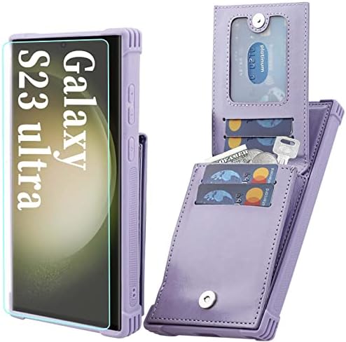 Чанта-портфейл VANAVAGY Samsung Galaxy S23 Ultra за жени и мъже, Кожен Калъф-за награда-книга с Магнитна закопчалка,