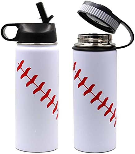 Бейзболна бутилка за вода на 18 грама, Спортно Хранене, Метален Пътен Чаша с 2 Капачки, бутилки за вода с вакуумна