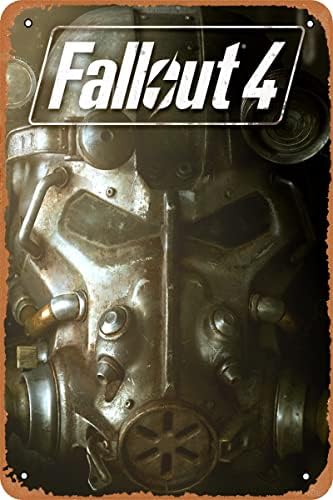 Clilsiatm Fallout 4 Игри Плакат видео игра Лидице Метална Табела Реколта Стенни Табели Декор 8x12 См