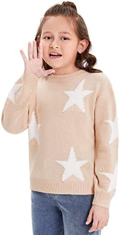 Ежедневни Блузи с кръгло деколте и дълги ръкави и Модел във формата на Звезда за момичета WDIRARA