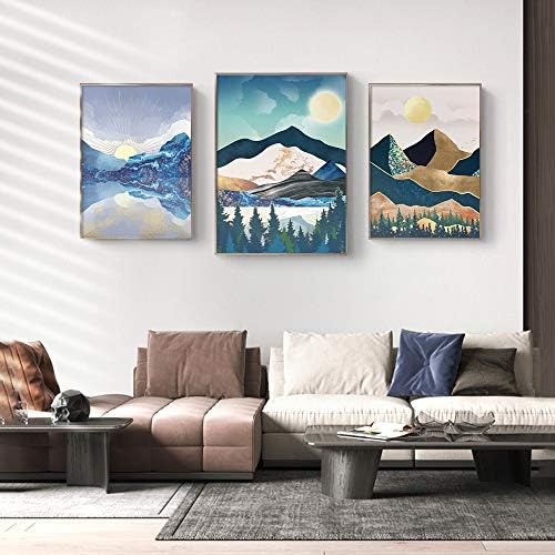 YUMKNOW Планински Интериор в стил Бохо - Абстрактно Стенно изкуство на Платното за Всекидневната, Стенен Декор