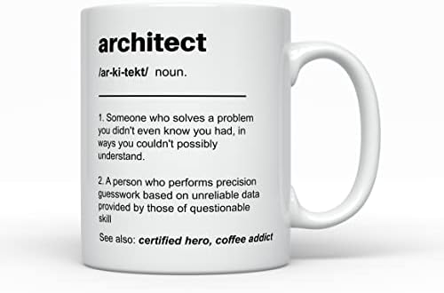 Кафеена Чаша с Определението Архитект, Забавни идеи за подаръци, най-Добрият Архитект за мъже, за Жени, Благодарност