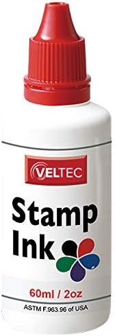 Мастила за зареждане на печати, Veltec S-81 Premium за самозалепващи и гумени тампони за печати – 2 унции (черни)