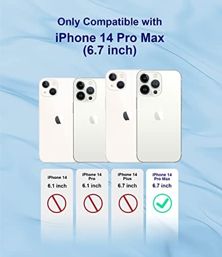 Hosgor е Съвместим с калъф Magsafe за iPhone 14 Pro Max, Луксозно покритие Сладко Сърце, Повишена защита камера с безжично зареждане, Мек силикон устойчив на удари калъф за iPhone 14 Pr