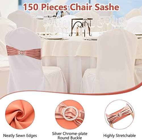 CHENGU 150 Бр. Еластичен Колан за столове от Ликра, Панделки, Еластични Ленти за Седалките на Столовете, Завязки