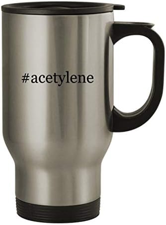 Подарък дрънкулки #ацетилен - 14 грама, Кафеена Чаша с Хэштегом От Неръждаема Стомана, Сребрист цвят