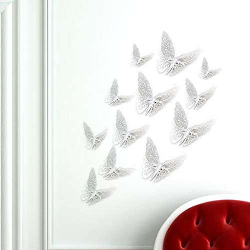 Jchen Подарък за Свети Валентин 12ШТ 3D Луксозна Златен Стикер на Стената във формата на Пеперуда - 3D Пеперуди Декор за Стена, Подвижни Стенни Стикери за Декорация на До?