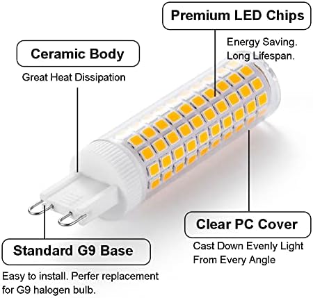 Led лампа Yosenmi G9 10 W, Еквивалент на халогенна крушка G9 с мощност 100 W, 1200 Lm, ac 100-265 В, Топъл Бял