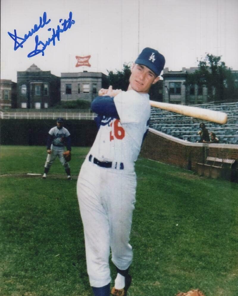 Деррелл Грифит в Лос Анджелис Доджърс, Подписано Снимка 8x10 с автограф W / Coa - Снимки на MLB с автограф