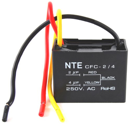 Кондензатор монтаж на таван фенове от полиестер серия NTE Electronics CFC-5 CFC, 2 Тел, 125/250 В променлив