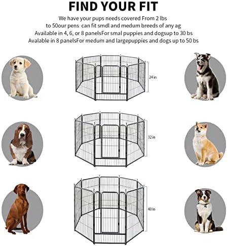 Кошарката за кучета, височина 24/32/40 инча, Сверхпрочный, Сгъваема Ограда за разходки на кучета в закрити помещения