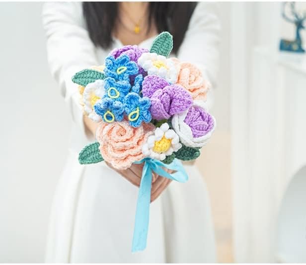 TREXD Прежди за ръчно плетене Immortal Flower Bouquet Набор от прежда за плетене на една кука Подарочное оферта