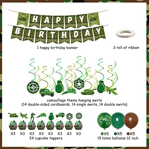Камуфляжные Украса за Парти в чест на рождения Ден на Армейского Войник, Военни Аксесоари за Партита, Зелени