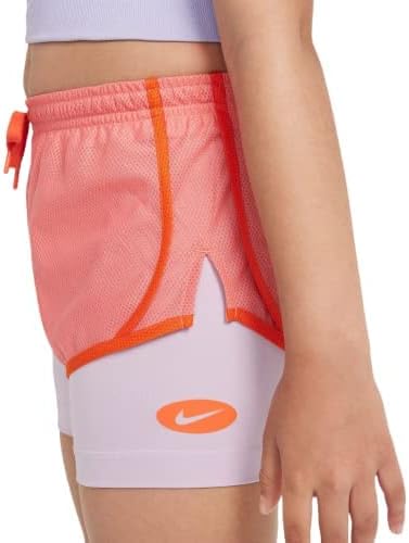 Спортни къси панталони 2 в 1 Nike Dri-FIT Tempo за момичета (Розова сол)