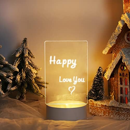Yjqing Дъска за Бележки Творчески Led нощна светлина USB Дъска за Съобщения Празничен Лампа с Дръжка за Подарък
