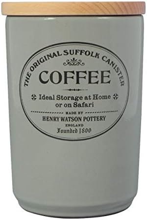 Запечатани банка за кафе Синкаво-сив цвят от Хенри Уотсън, Произведено в Англия