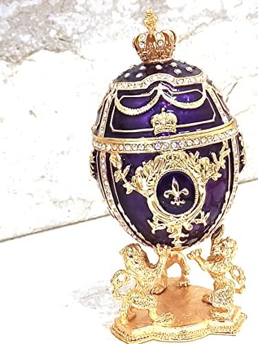 Голямо кралско лилава яйце на фаберже 24 кг златното 4-каратово колекционерско яйце руски яйце на фаберже ключодържател