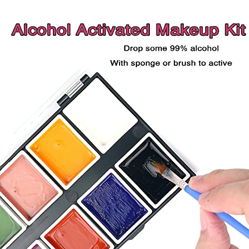 Боя за лице с активирането на алкохол Depvision SFX Makeup 12 цвята, за специални ефекти От рани и Синини Водоустойчив