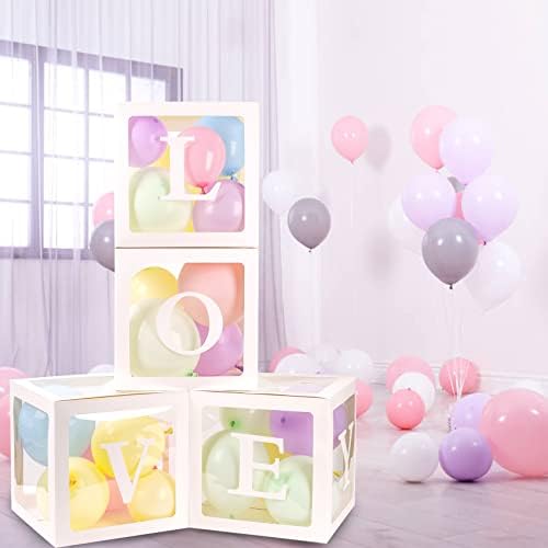 Детски кутии JOYYPOP с 42 бр. букви (A-Z + Baby) за душата на детето, Прозрачни Кутии с въздушни топки, Блокове