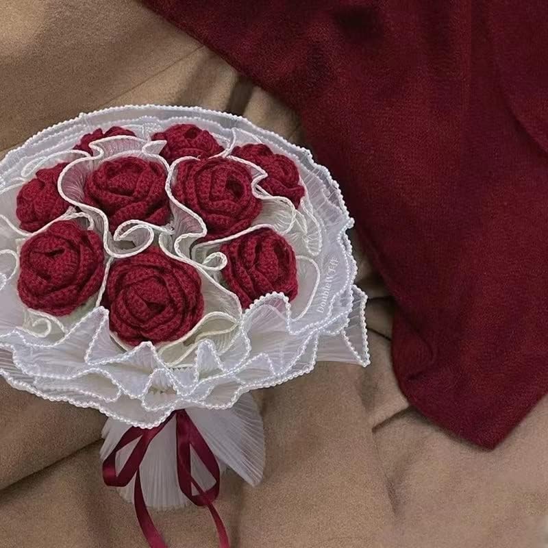 YASEZ Ръчно изработени Плетива на една Кука Градиентной Розова Коса Готов Букет за Изпращане на Любимия Подарък