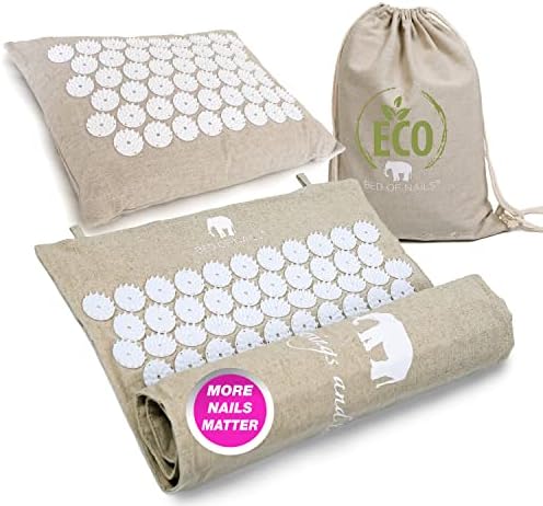 Bed of Nails Удобен Пътен подложка за точков масаж ECO комплект за точков масаж с въздушни възглавници - Премиум