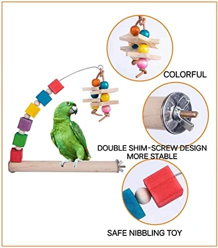 XLpeixin Играчки за птици на Огледалото Играчка за Папагали, място за спане за птици с Цветни Жевательными Играчки