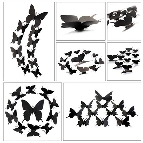 NEPAK 144 бр., 3D Стикери за стена с Пеперуди, 3 Размера, Подвижни Стенни Стикери Пеперуди за Спални, Хол, Комплект