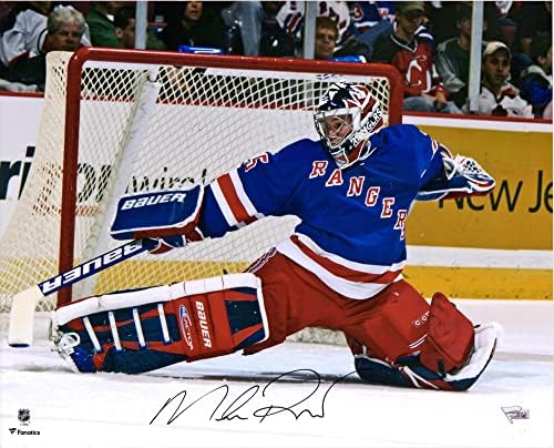 Майк Рихтер Ню Йорк Рейнджърс С автограф 16 x 20 Прави Запазена снимка - Снимки на НХЛ с автограф
